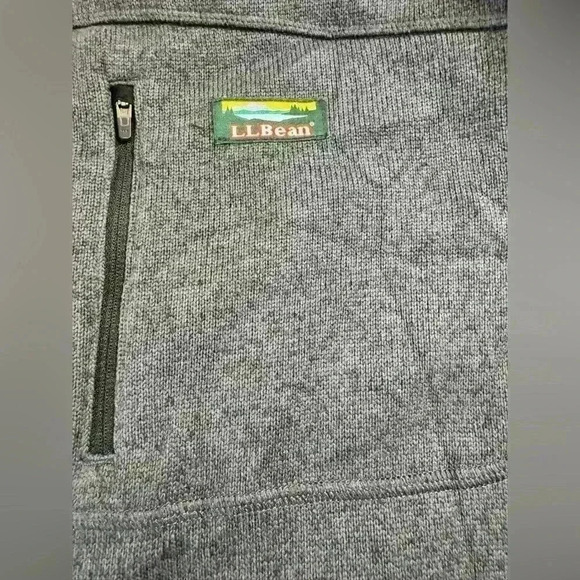 Men’s L.L  Bean Fleece Fall/Winter Sweater Full Zip Jacket Charcoal Gray Large - Picture 6 of 13